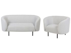 Fabric Living Room Set Black and White LOEN