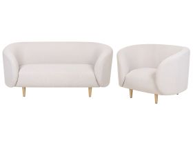 Fabric Living Room Set Beige and Gold LOEN