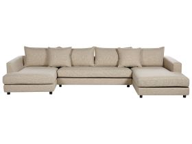 5 Seater Fabric Sofa Beige LILVIKEN
