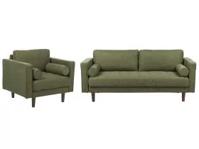 4 Seater Fabric Living Room Set Green NURMO