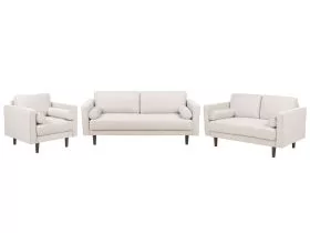 6 Seater Fabric Living Room Set Beige NURMO