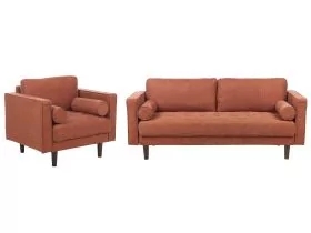 4 Seater Fabric Living Room Set Golden Brown NURMO