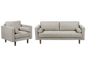 4 Seater Fabric Living Room Set Taupe NURMO