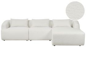 Left Hand Boucle Corner Sofa White SVANSELE