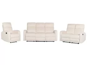 Velvet Manual Recliner Living Room Set White VERDAL