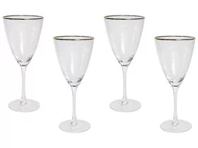 Set of 4 Gold-Rimmed Wine Glasses 38 cl TOPAZ