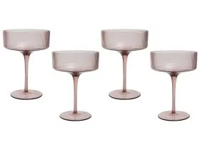 Set of 4 Champagne Saucers 33 cl Pink AMETHYST