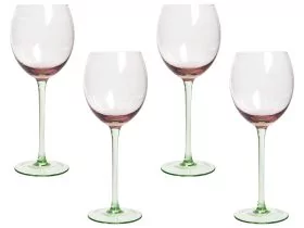Set of 4 Red Wine Glasses 36 cl Pink and Green DIOPSIDE