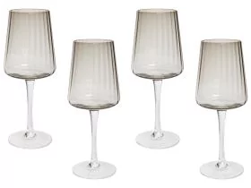 Set of 4 Wine Glasses 36 cl Grey QUARTZ