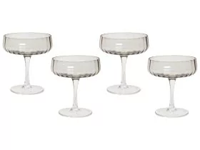 Set of 4 Champagne Saucers 17 cl Grey QUARTZ