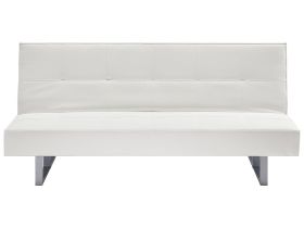 Faux Leather Sofa Bed White DERBY