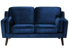 2 Seater Velvet Sofa Navy Blue LOKKA