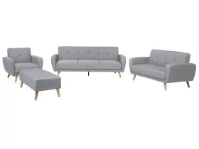 Fabric Living Room Set Grey FLORLI