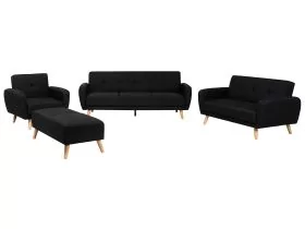 Fabric Living Room Set Black FLORLI