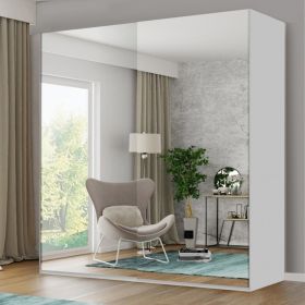 Giovany 2 Door Sliding Wardrobe - White Black and Grey - 3 Sizes