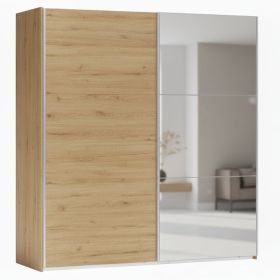 BORIS 2 Door Sliding Wardrobe Medium Oak - 200cm