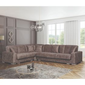 Worcester Best Luxury Plush Velvet Corner Sofabed - Brown