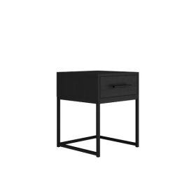 Ravenna Metal Frame Bedside Cabinet - Matte Black