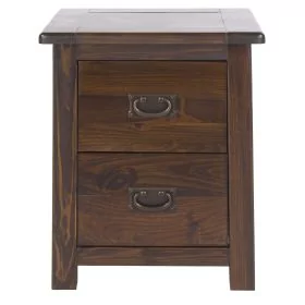 Bedside Table - BOSTON 2 Drawer Nightstand Antique Pine 45cm