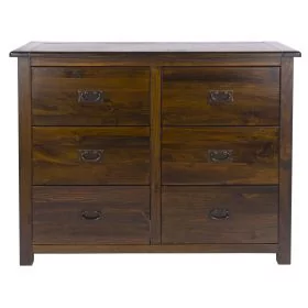 BRADFORD Pine Finish Chest of Drawers - Large-sized, 6 Drawers