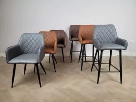 Falcon PU Leather Kitchen Breakfast Bar Stools & Dining Chairs - 3 Colours