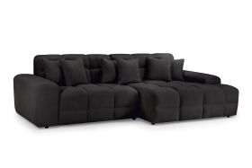 Corner Sofa - STACIE Corner Sofa Right Hand Black 298cm
