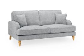 Sofa Set - GROVES Plush Chenille Fabric 3 Seater and 2 Seater Sofa Grey 190cm