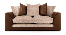 Aruba Brown and Beige Fabric 3 Seater Sofa