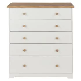 BLUSH White Chest of Drawers - Medium-sized, 5 Drawers