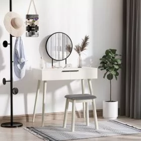Dressing Table - DIANA 2 Drawer Dresser White 80cm