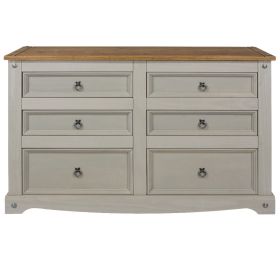 Grey Chest of Drawers - CECILIA Large Chest  6 Drawers