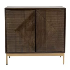 Cristina Grooved Design 2 Doors Small Sideboard - Mango Dark Finish