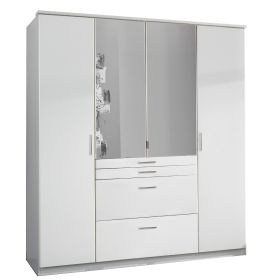 Wardrobe - ACORN 4 Door Wardrobe White 180cm