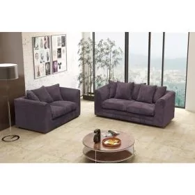 Desmond Jumbo Cord 3 Seater and 2 Seater Sofa Set - Chocolate Brown and Other Colours