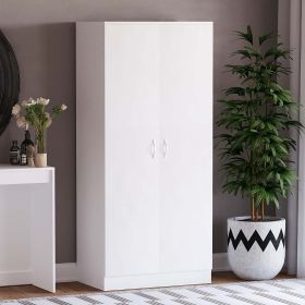 Wardrobe - FIZZIER 2 Door Wardrobe White 71cm