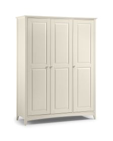 Wardrobe - CAMEO 3 Door Wardrobe Stone White 137cm