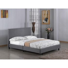 Purbeck Grey Fabric Bed with High Headboard - Double 4ft6