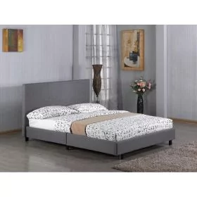 Purbeck Grey Fabric Bed with High Headboard - Double 4ft6