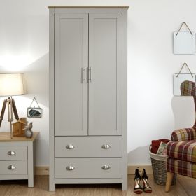 Lancaster 2 Door 2 Drawer Wardrobe Grey