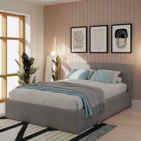 End Lift Ottoman Bed 150cm Grey
