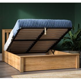 Monaco Oak Wood Ottoman Bed - Kingsize 5ft
