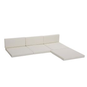 Outdoor Cushion Pad Set for Rattan Furniture, 7 Piece Garden Furniture Cushions, Patio Conversation Set Cushions, Lightweight, Cream