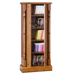 Patricia Double Door DVD and CD Storage Cupboard- Mahogany Finish