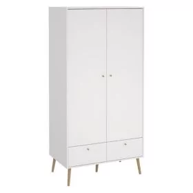 Wardrobe - COBALT 2 Door Wardrobe White 98.7cm