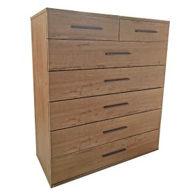 TOURVILLE Oak Finish Chest of Drawers - Large-sized, 7 Drawers