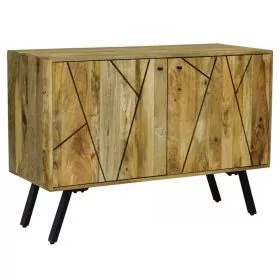 Havant Iron Base Retro Style 2 Door Sideboard - Light Mango Wood