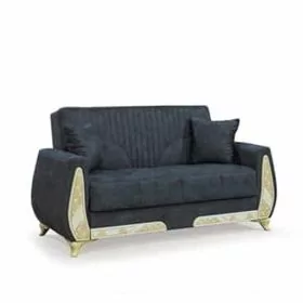 2 Seater Sofabed - BRIGHTON Fabric 2 Seater Sofabed With Cushions Grey 160cm