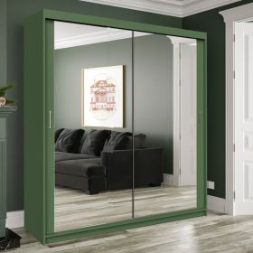 Sevenoaks II Sliding Door Wardrobe - Green Blue Available in 3 Sizes