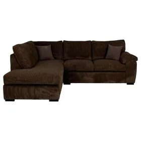 Corner Sofa - CORDURA Full Back Jumbo Cord Left Hand Brown
