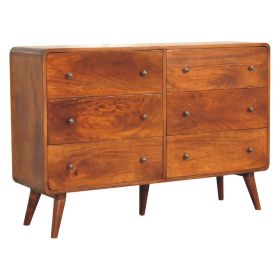 CONCORD Oak Finish Chest of Drawers - Large-sized, 6 Drawers, Double
